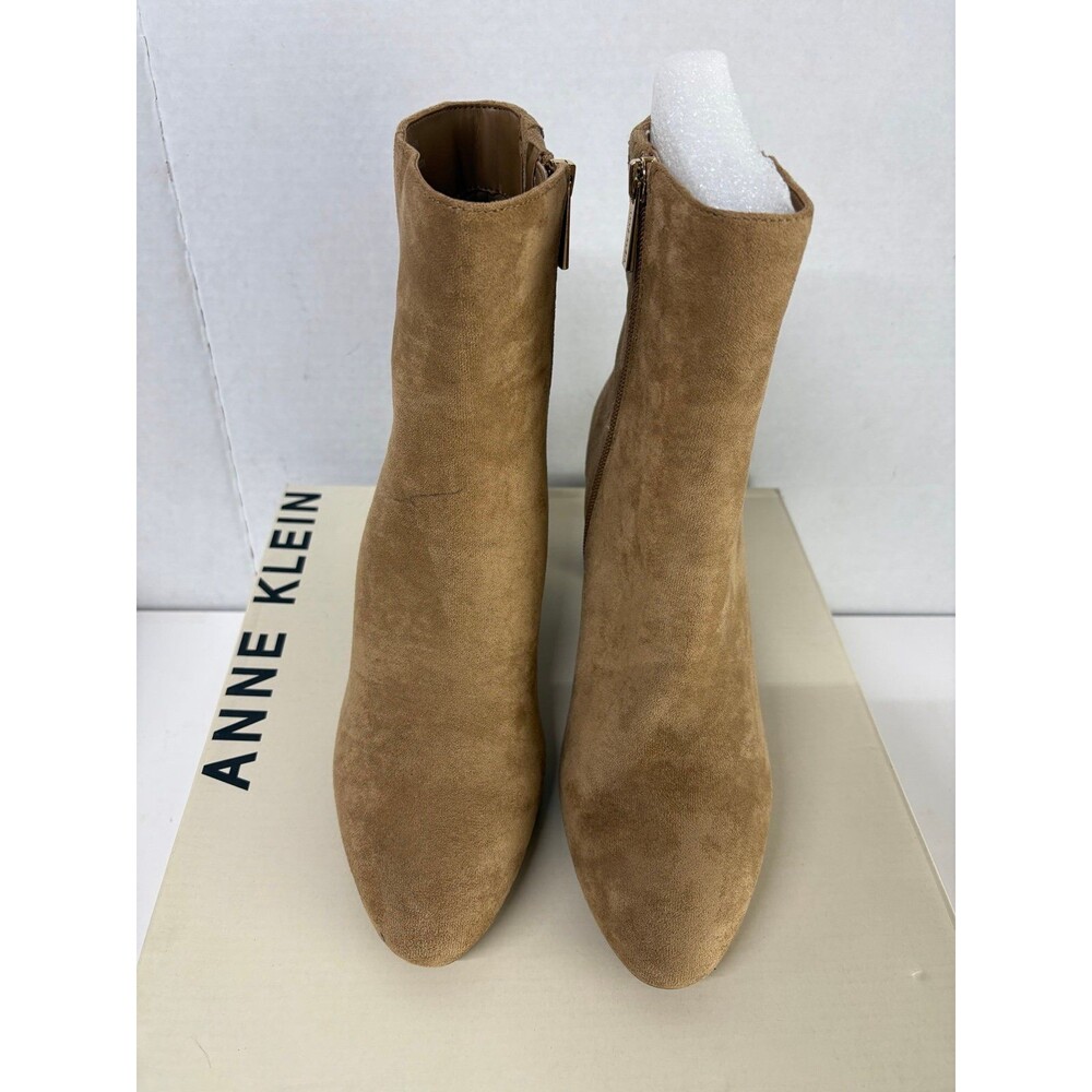 ANNE KLEIN Women's Dark Natural Tan Crosby Pointed Toe Block Heel Zip Boots 9.5M - Picture 5 of 8